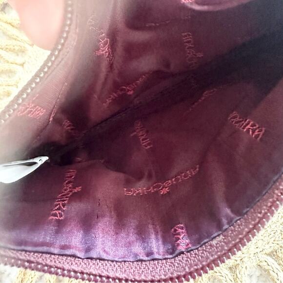 Anuschka Purple Wine Jacquard Branded Replacement Small Zip Cosmetic Coin Pouch - Picture 3 of 5